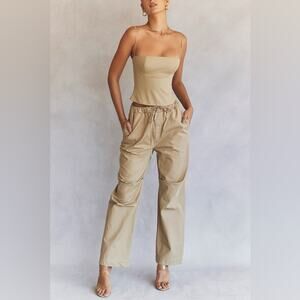 House of CB Luna Camel Cargo Trousers